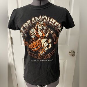 Halloween Horror T-Shirt Scream Queens Roller Derby Black Graphic Women’s XS